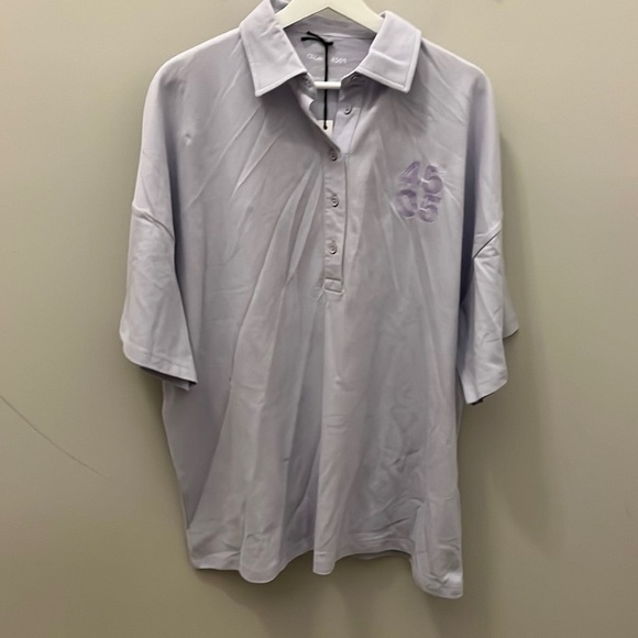 ASOS 4505 Mens Polo Shirt NWT Oversized Size Large Purple Collar - Picture 2 of 14